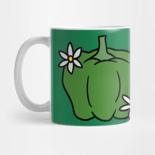 Green Pepper with Blossoms Mug